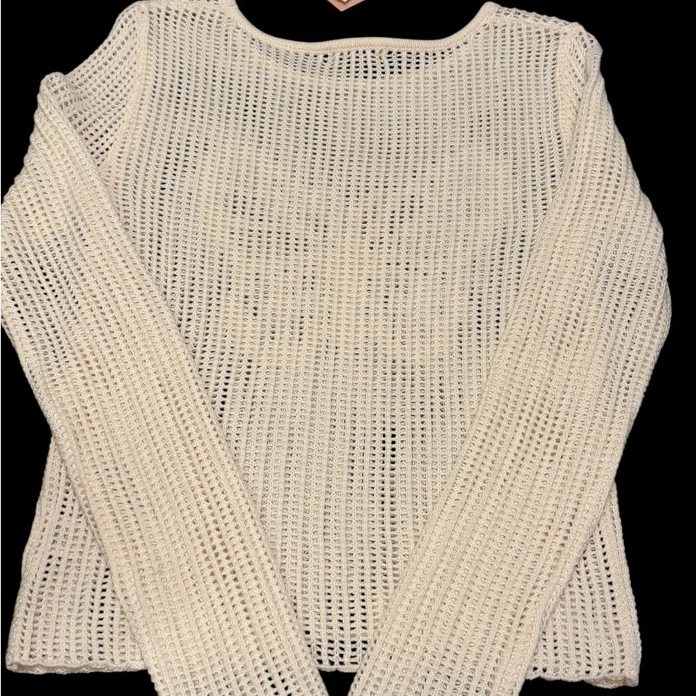 Evolutionary Cream Crochet Butterfly Sweater NWT Boho Size M
